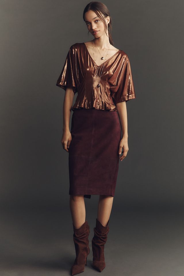 Maeve Shine Pleated Dolman Top #2