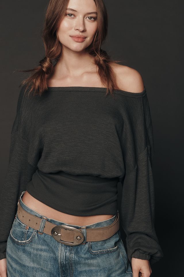 Pilcro Waisted Long-Sleeve Boatneck Top #2