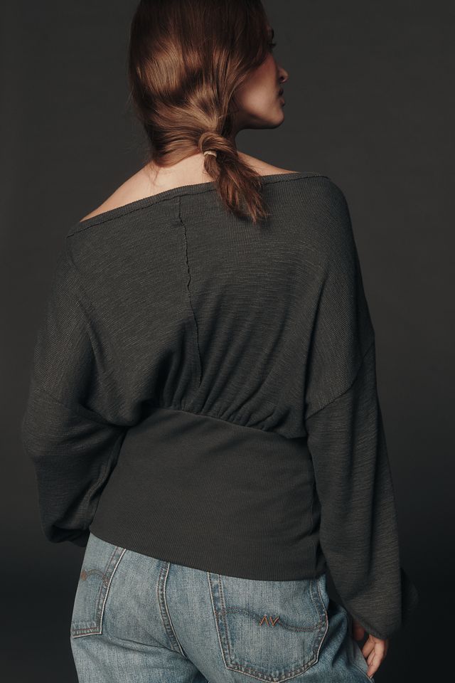 Pilcro Waisted Long-Sleeve Boatneck Top #3