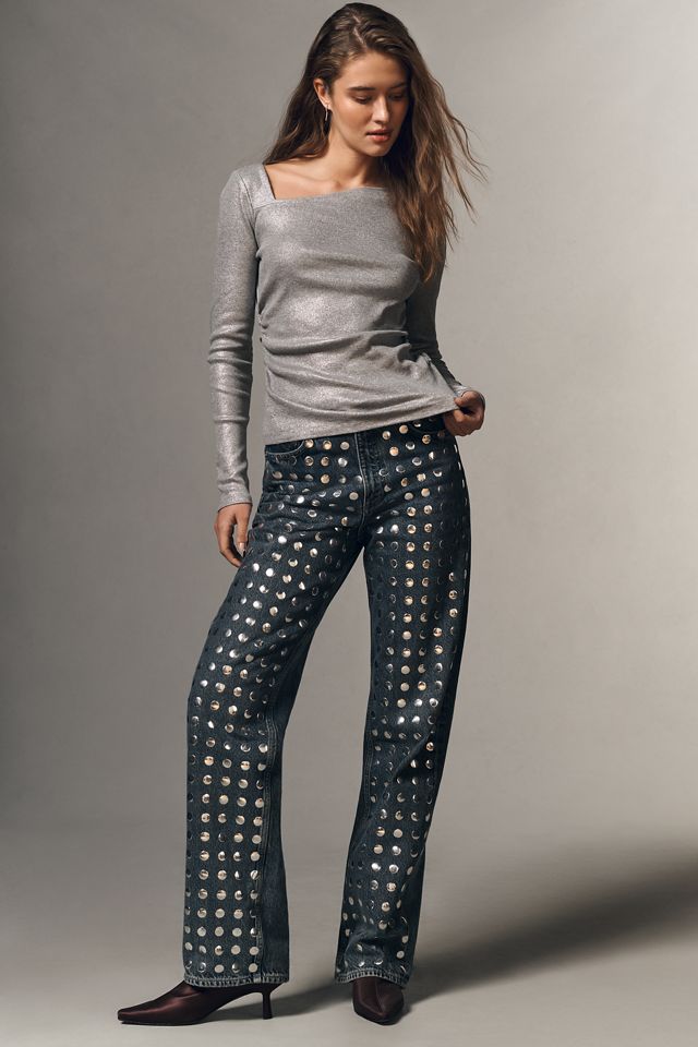 By Anthropologie Draped Asymmetric Long-Sleeve Top #2