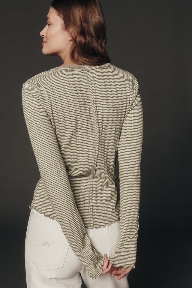 Pilcro Long-Sleeve Ruffled Lace-Trim Top #1