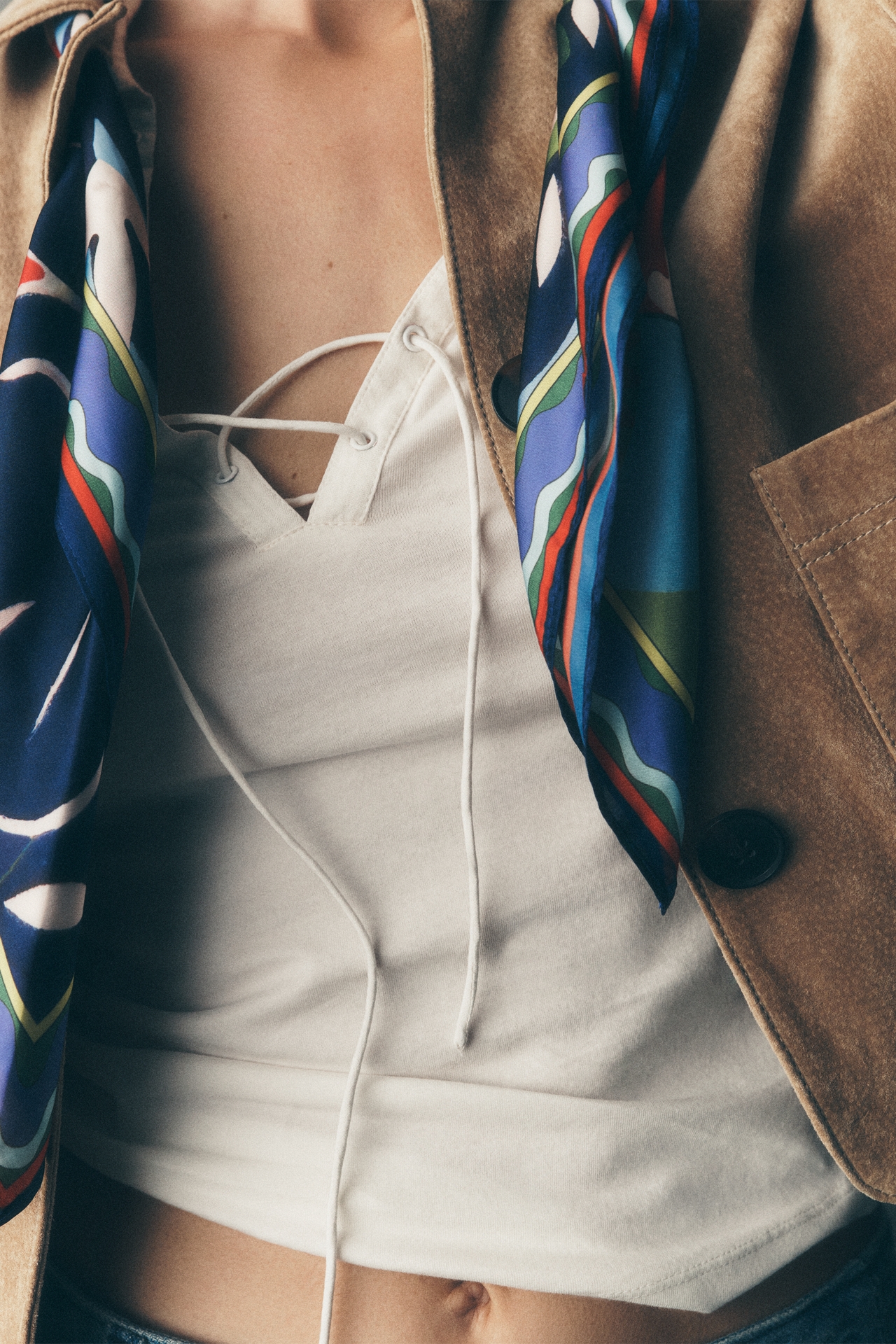 Maeve Tie-Front Long-Sleeve Top