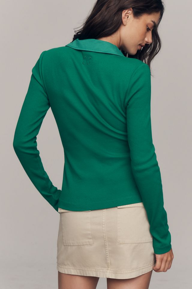 Maeve Tie-Front Long-Sleeve Top #1
