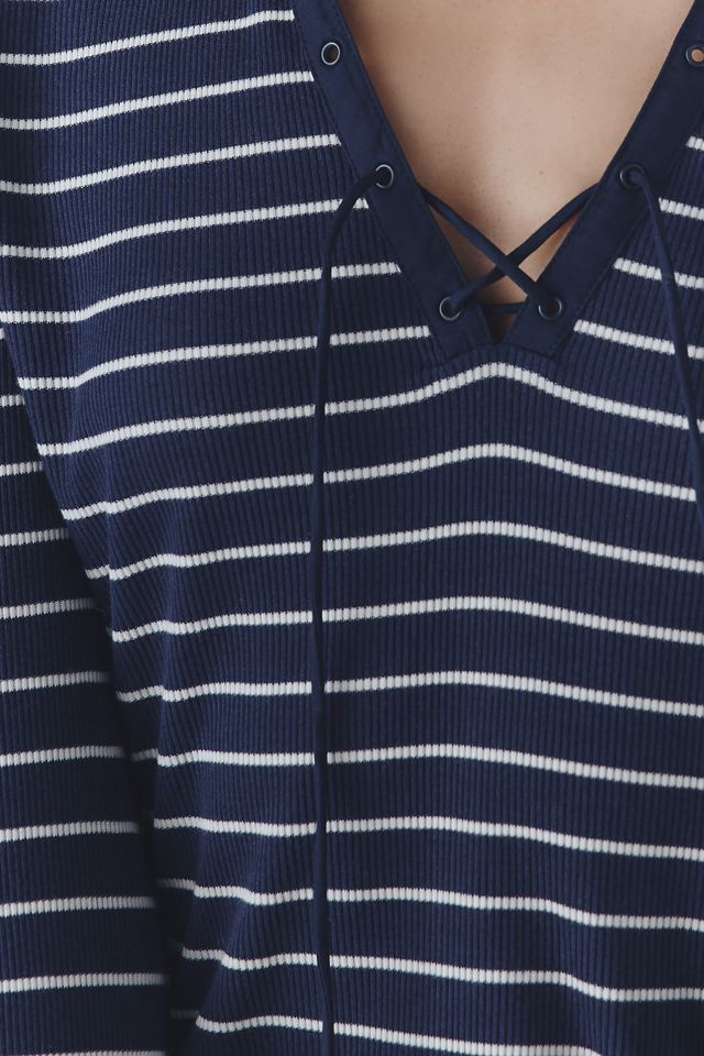Maeve Tie-Front Long-Sleeve Top #1