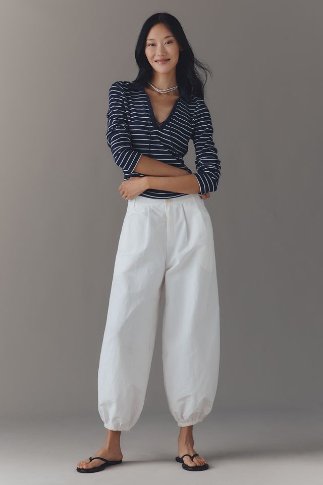 Maeve Tie-Front Long-Sleeve Top #3