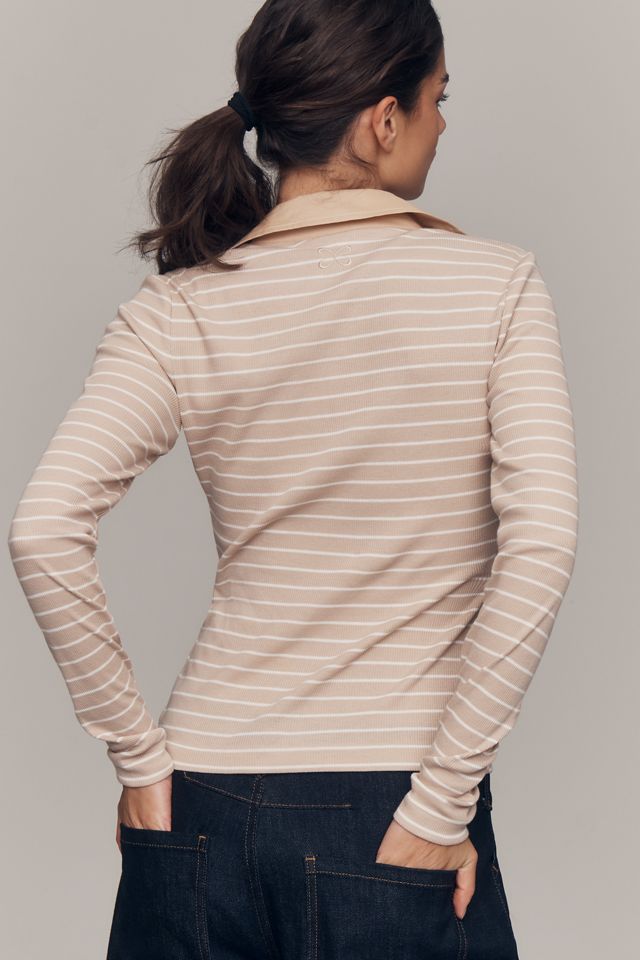 Maeve Lace-Up Long Sleeve Shirt #1