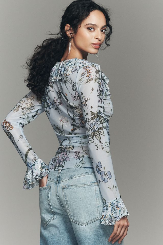By Anthropologie Mixed Ruffles Long-Sleeve Top #3