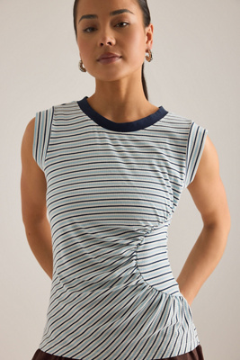 Maeve Stripe Muscle Top In Multi