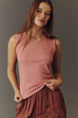 Pilcro Seamed Muscle Tank Top In Pink