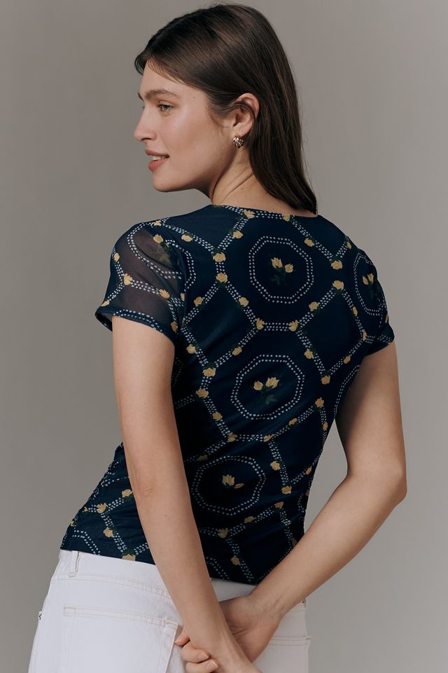 Maeve Short-Sleeve Square-Neck Top #2