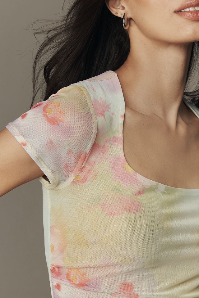 Maeve Short-Sleeve Square-Neck Top #1