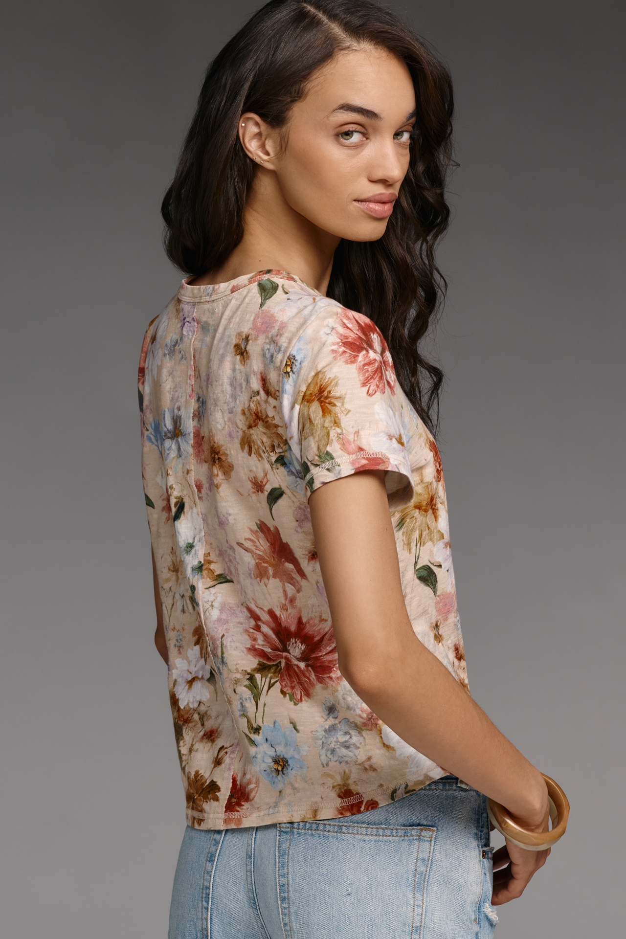 The Bennie Cotton-Slub Crew-Neck Short-Sleeve Tee by Pilcro