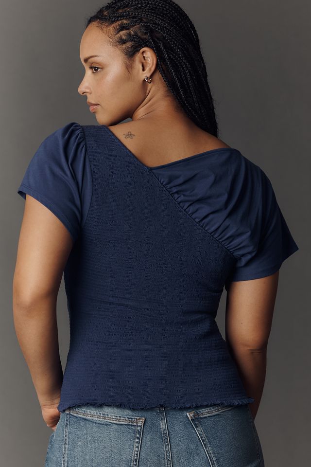 Maeve Asymmetrical Flutter Sleeve Tee #6