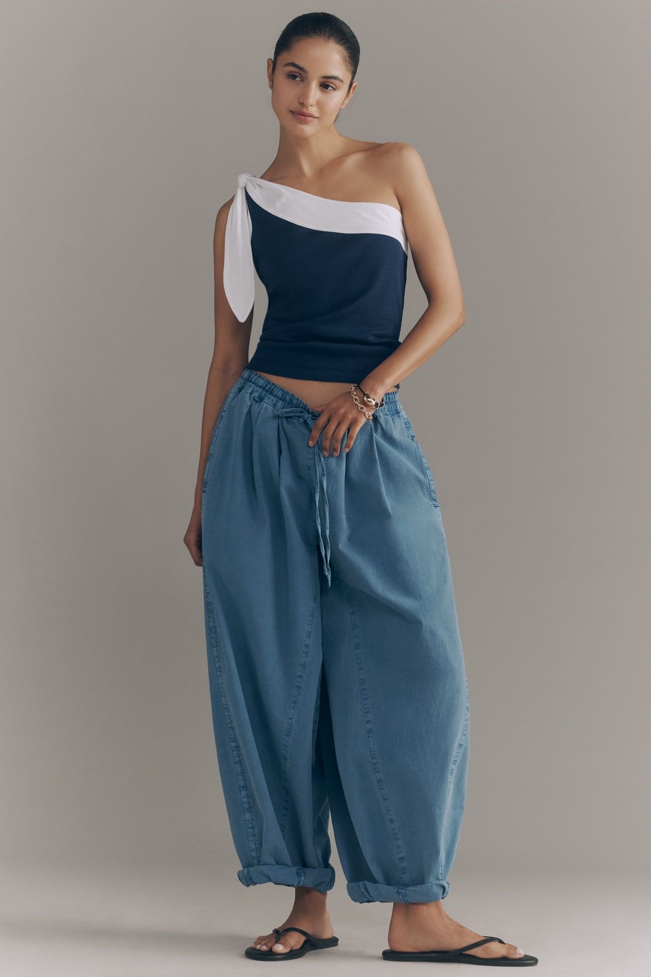 Pilcro Tie Shoulder Top