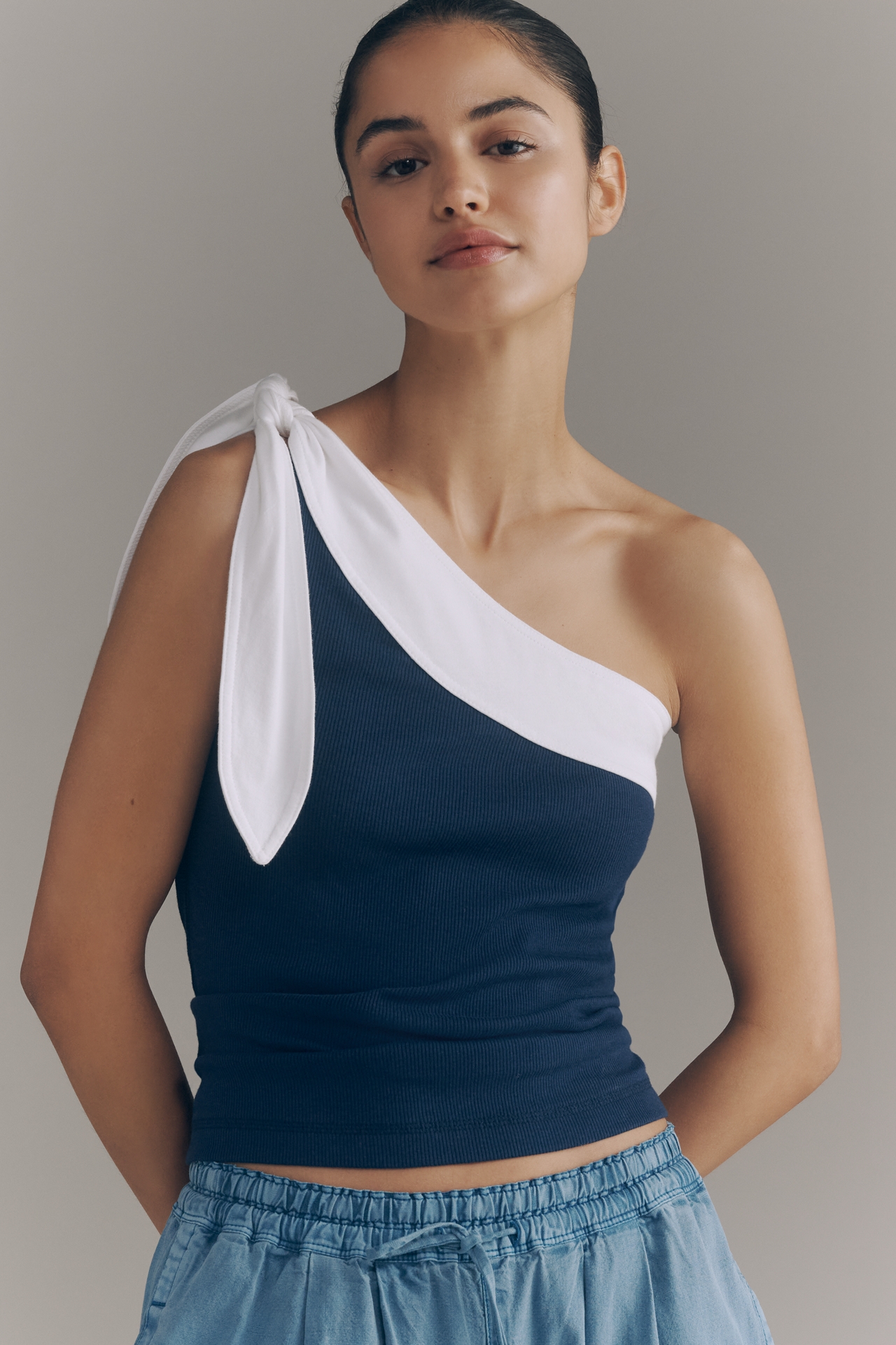 Pilcro Tie Shoulder Top