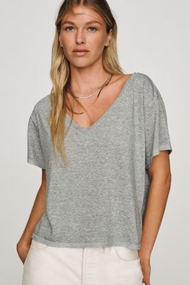 Pilcro V-Neck Cotton Blend Tee