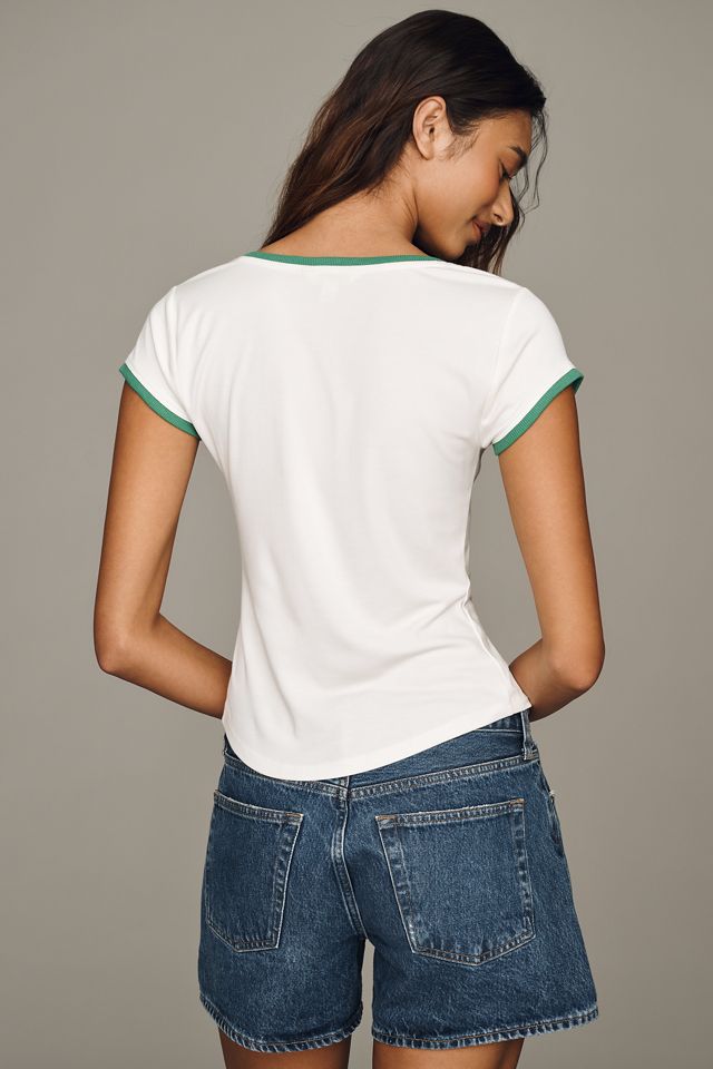 Maeve Cotton V-Neck Tee #3