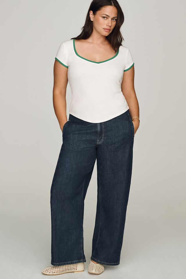 Maeve Cotton V-Neck Tee #5