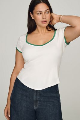 Maeve Cotton V-Neck Tee