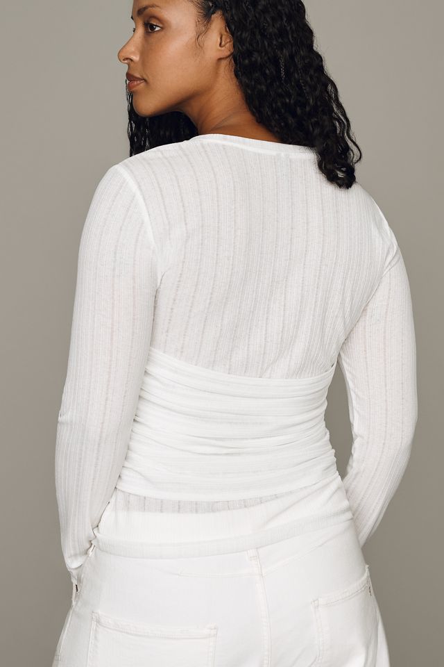 By Anthropologie Sheer Twist Top #7