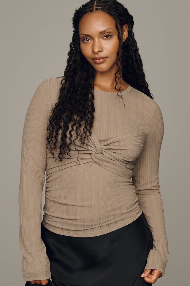 By Anthropologie Sheer Twist Top #4