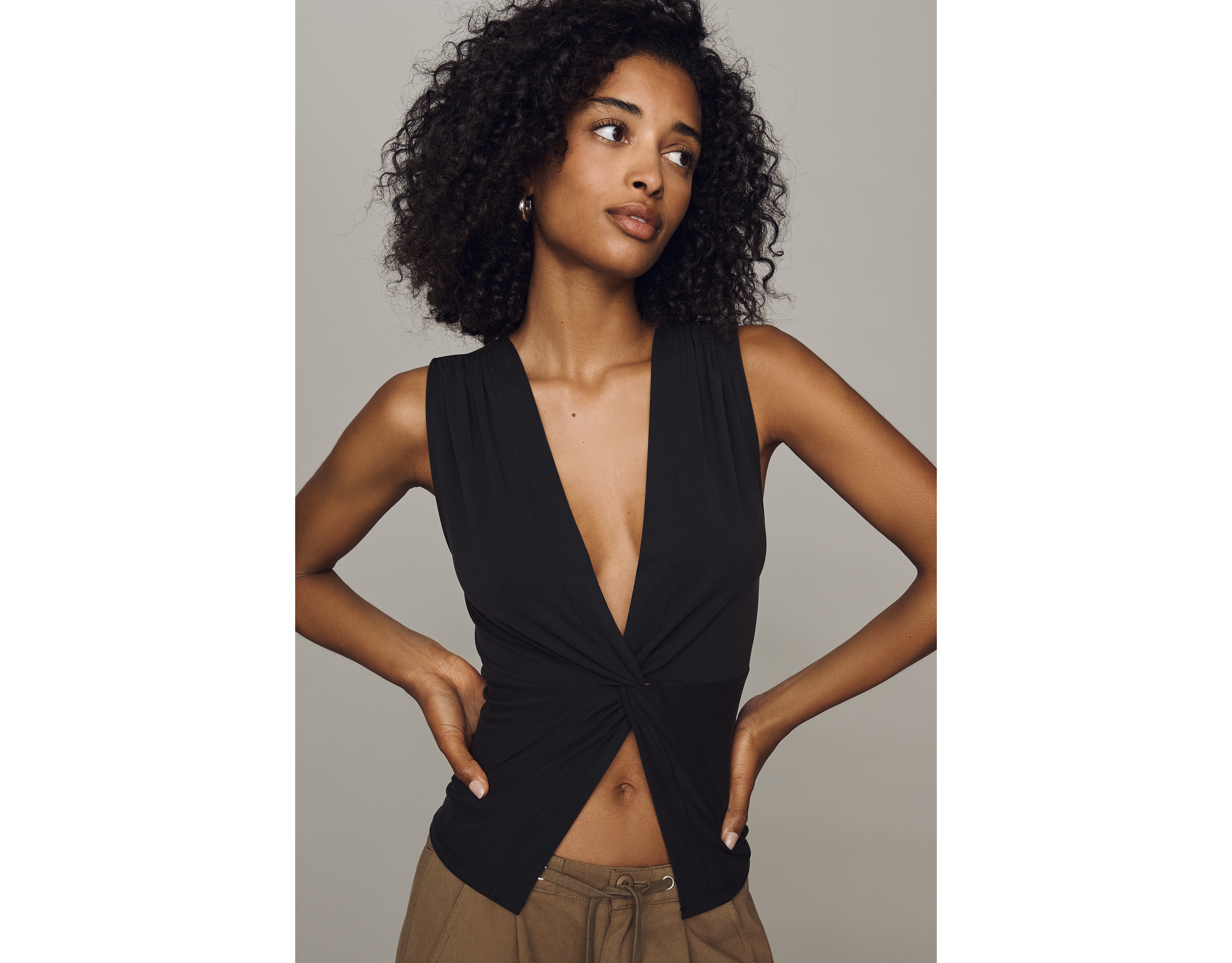 By Anthropologie Plunge-Neck Tank