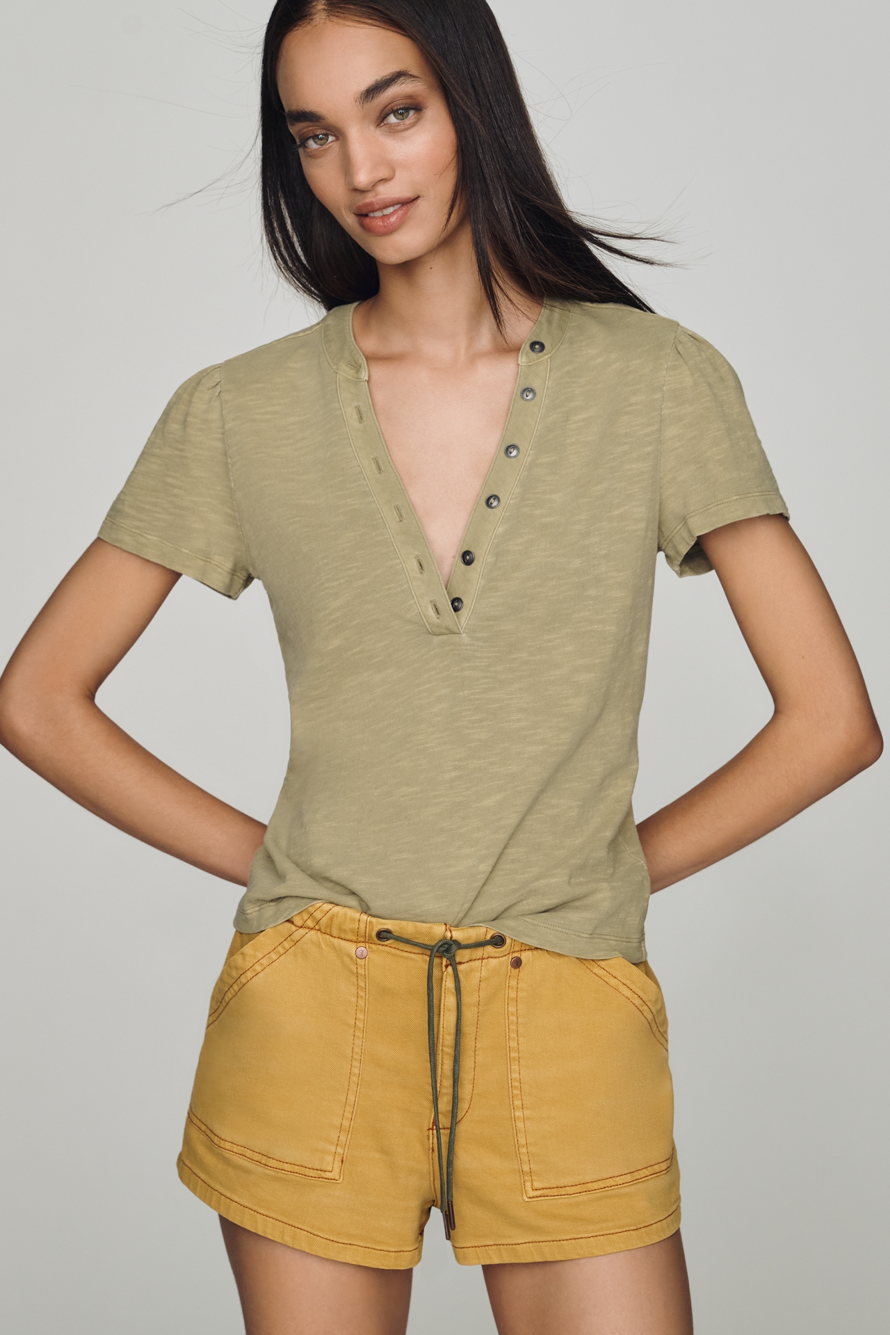 Pilcro Cotton Henley Tee