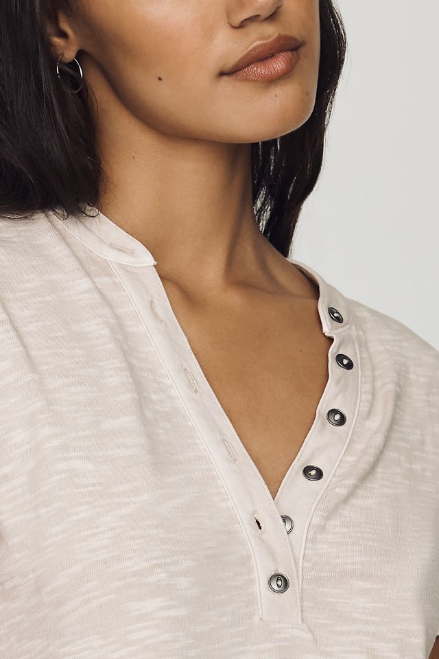 Pilcro Cotton Henley Tee #2