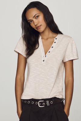 Pilcro Cotton Henley Tee