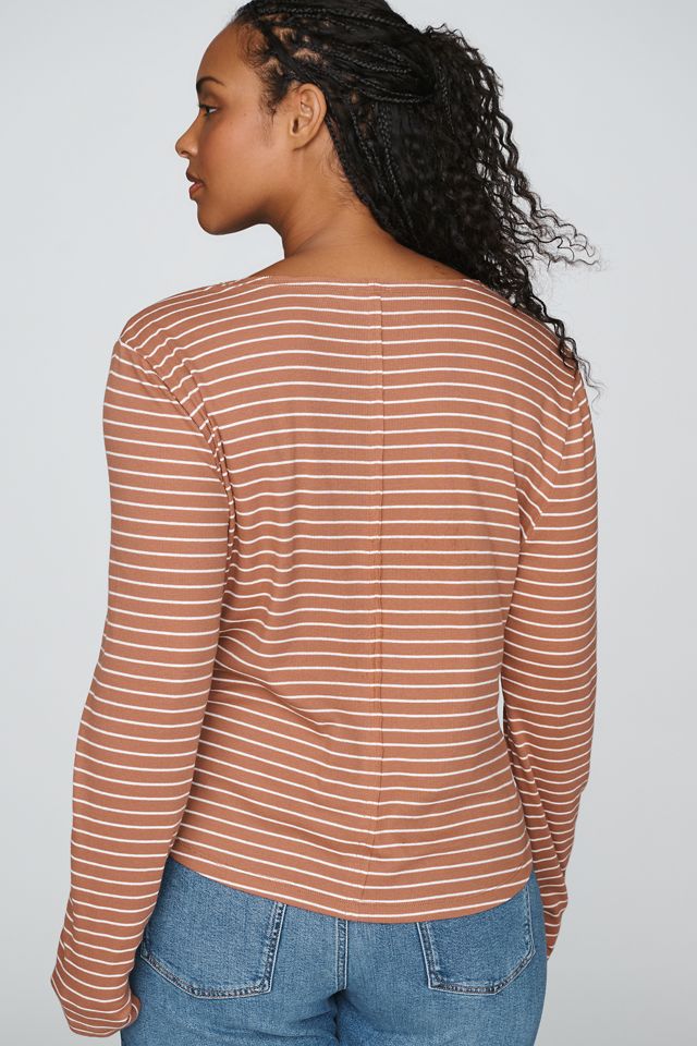 Pilcro Ribbed Long-Sleeve Henley Top #6