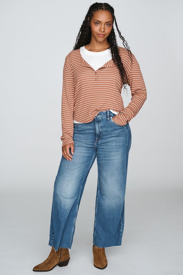 Pilcro Ribbed Long-Sleeve Henley Top #7