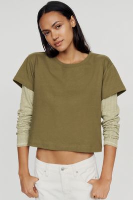 Pilcro Doppellagiges Langarm-T-Shirt