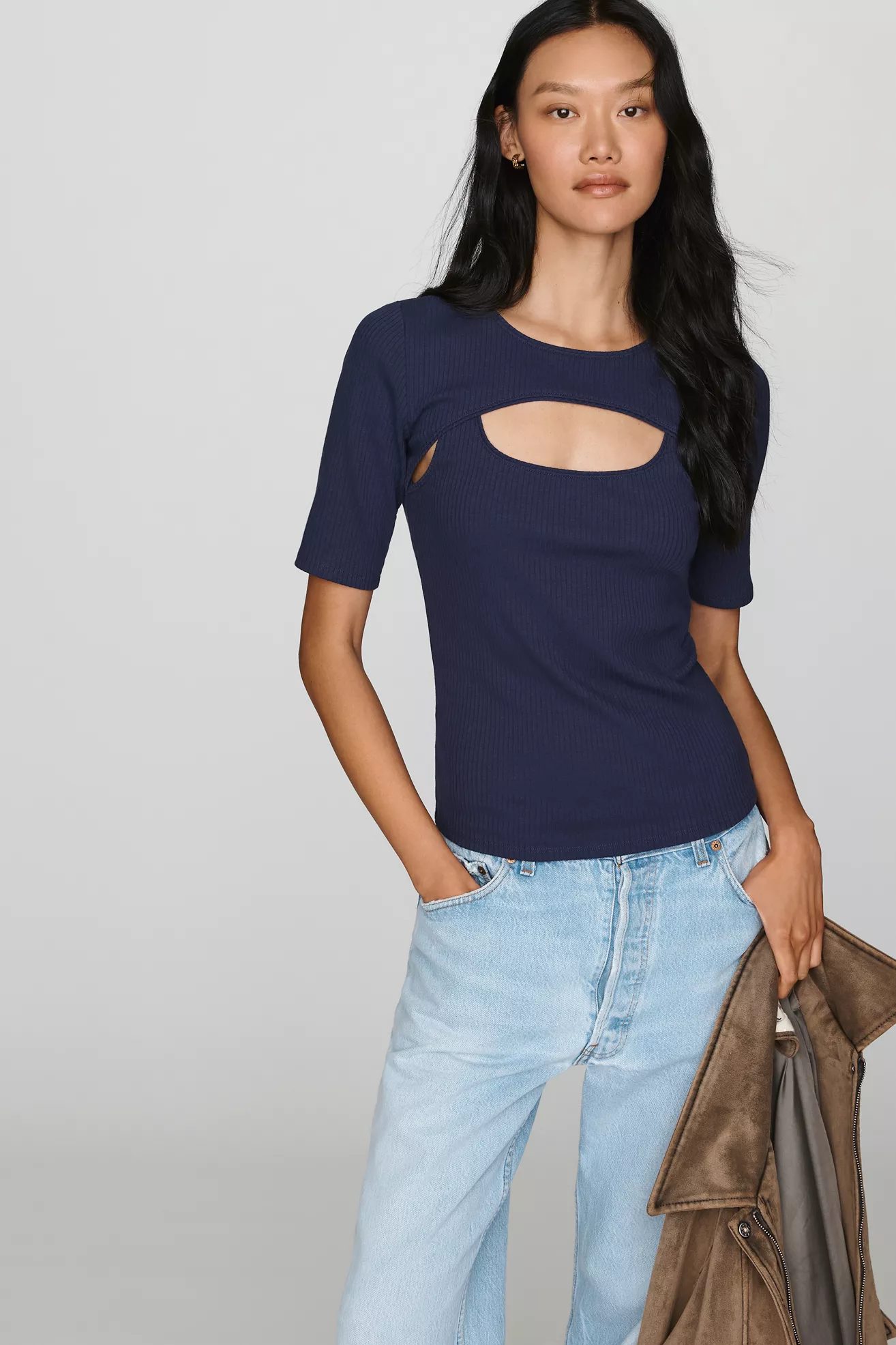 Maeve Layered Cutout Top