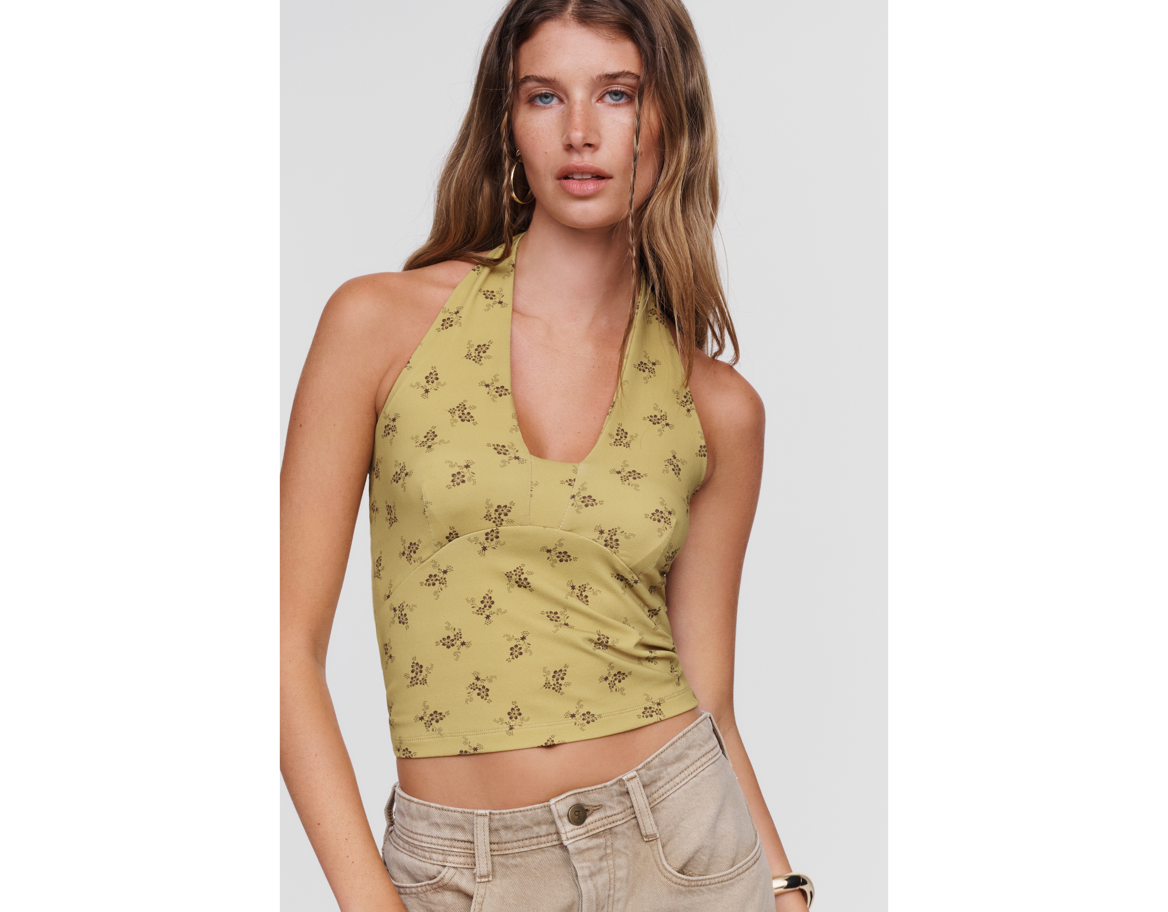 By Anthropologie Cropped Halter Top