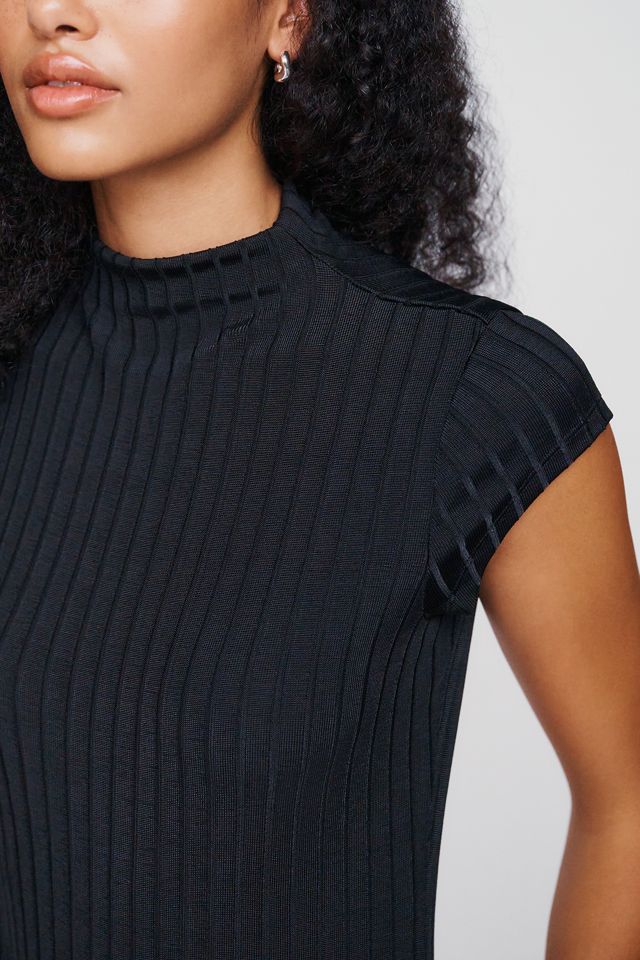 By Anthropologie Ribbed Mock-Neck Top #2
