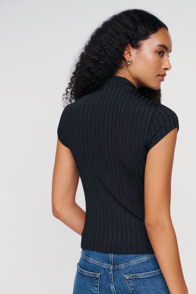 By Anthropologie Ribbed Mock-Neck Top #3