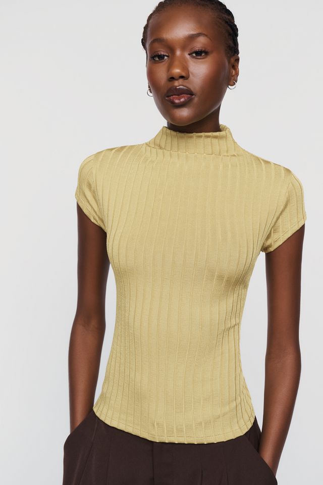 By Anthropologie Ribbed Mock Neck Top | Anthropologie