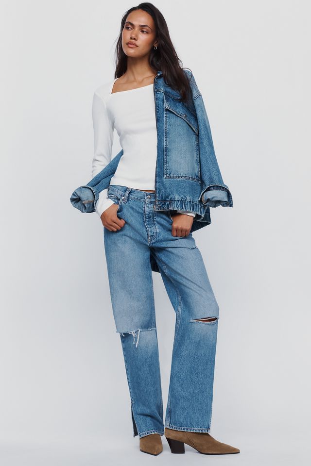 Pilcro Square-Neck Long-Sleeve Top #3