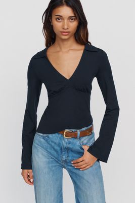 By Anthropologie Long-Sleeve Collared Top
