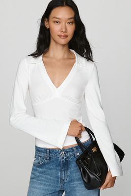 By Anthropologie Long-Sleeve Collared Top