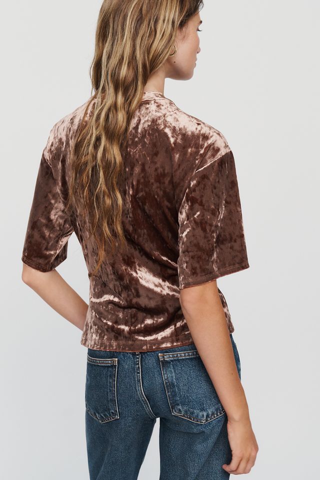 By Anthropologie Velvet Cinched Crewneck Tee #1