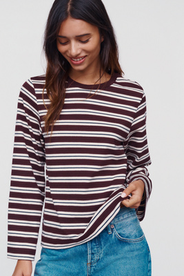 Barbour Maplewood 100% Cotton Striped Crew Neck Top by Anthropologie