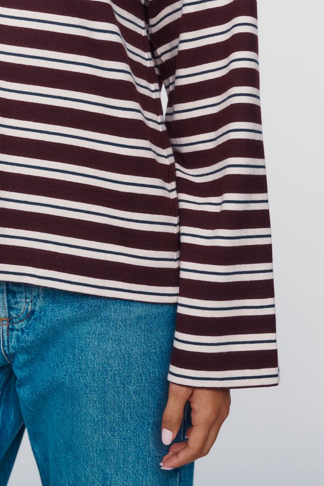 Barbour Maplewood 100% Cotton Striped Crew Neck Top #2