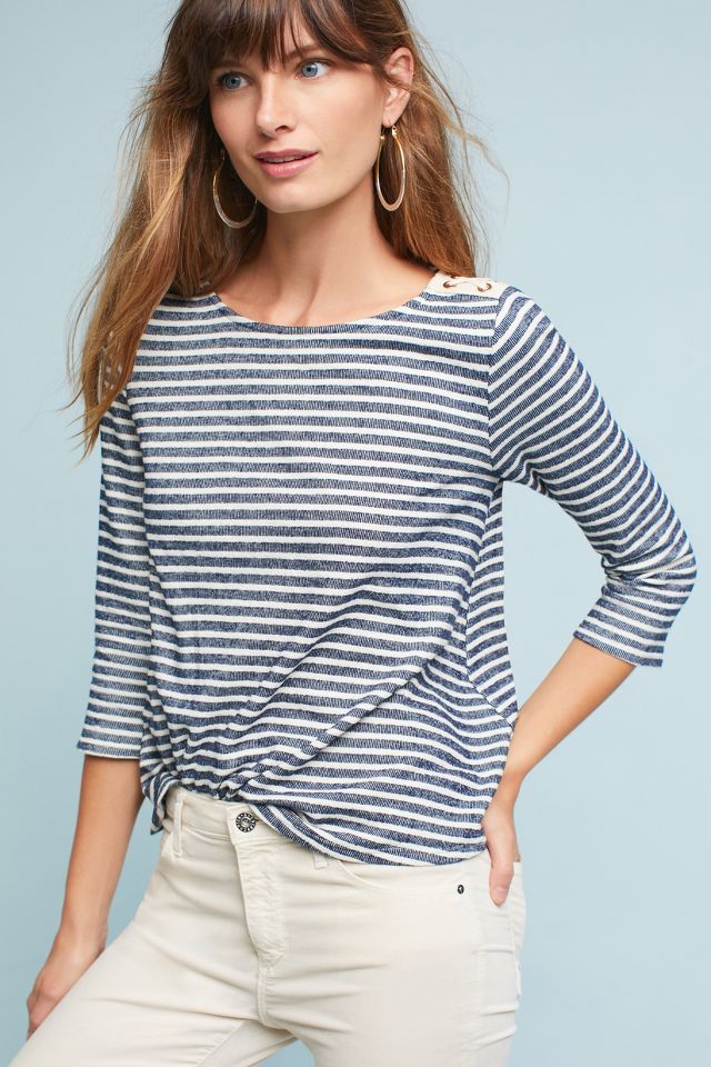 Ilena Laced-Shoulder Tee | Anthropologie