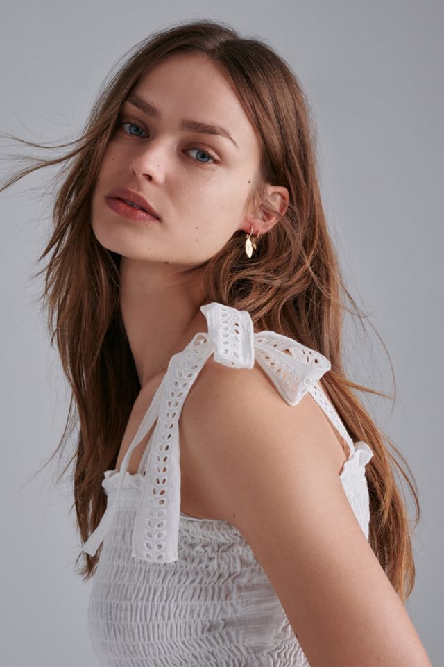 Stephanie Smocked Eyelet Tank #1
