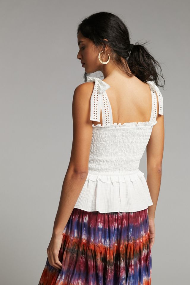 Stephanie Smocked Eyelet Tank #5