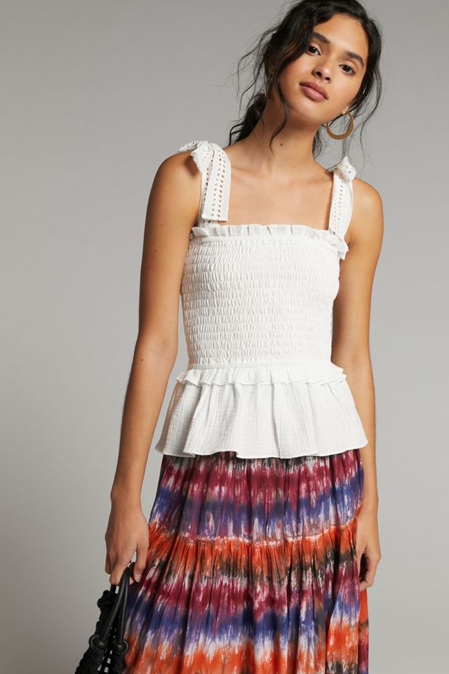 Stephanie Smocked Eyelet Tank #6