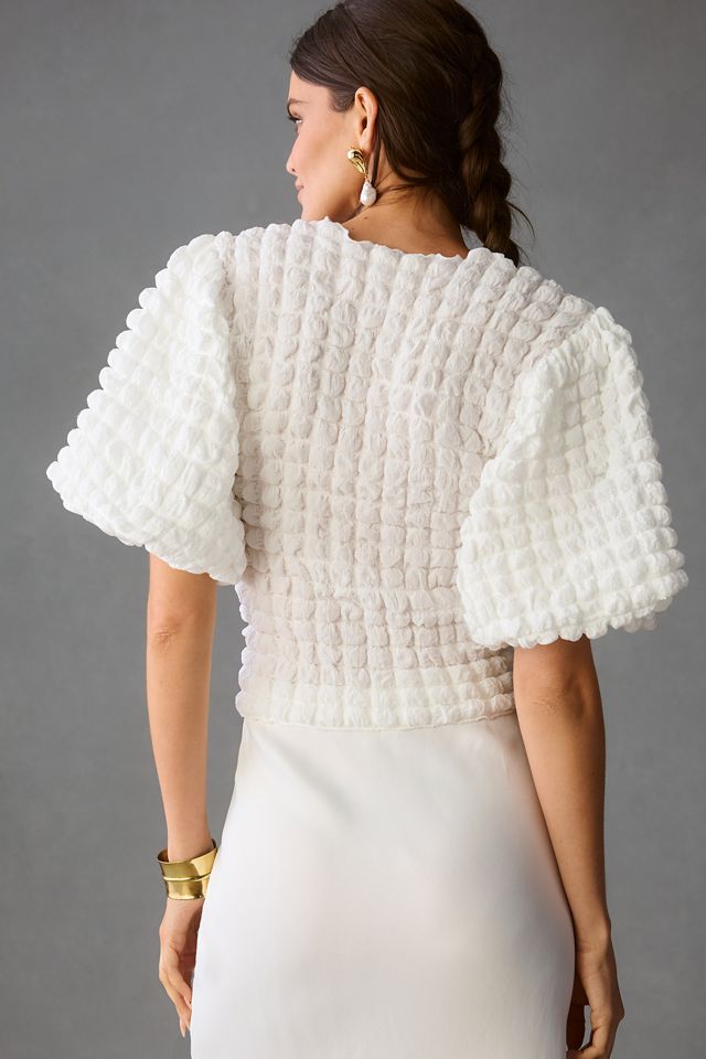 Eri + Ali Textured Puff-Sleeve Top #2