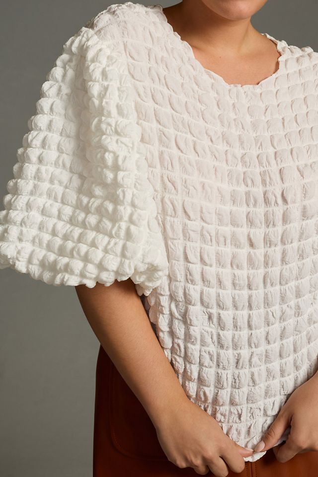 Eri + Ali Textured Puff-Sleeve Top curated on LTK