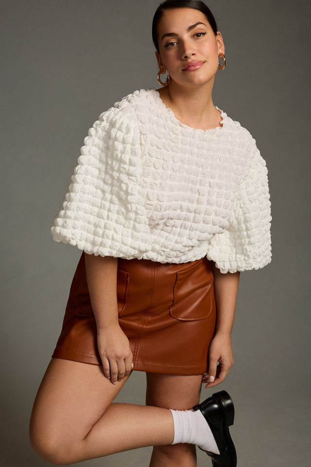 Eri + Ali Textured Puff-Sleeve Top #4